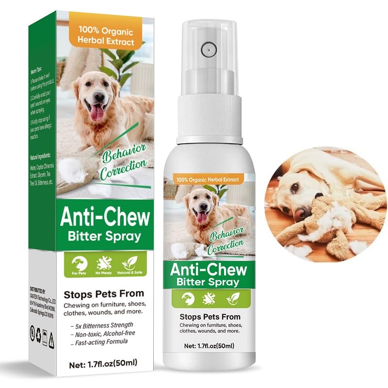 Bitter Spray for Dogs to Stop Chewing, No Chew Spray for Dogs, Pet Corrector Spray for Indoor and Outdoor Use, Prevent Scratching Furniture, Shoes, Plants Bitter Spray for Dogs to Stop Chewing, No Chew Spray for Dogs, Pet Corrector Spray for Indoor and Outdoor Use, Prevent Scratching Furniture, Shoes, Plants