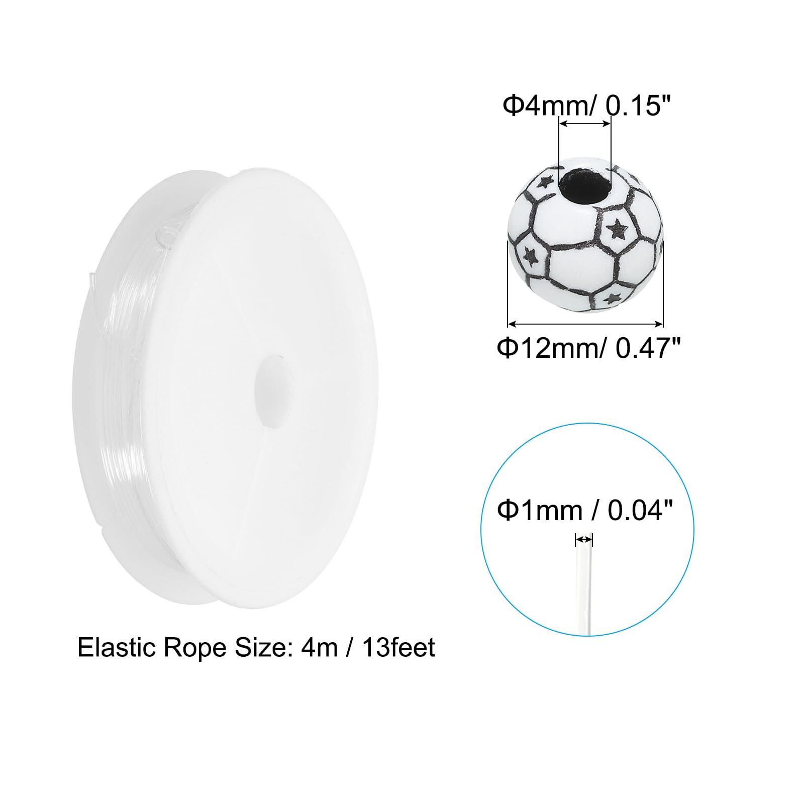 PATIKIL 12mm Acrylic Football Beads Bulk - Image 2