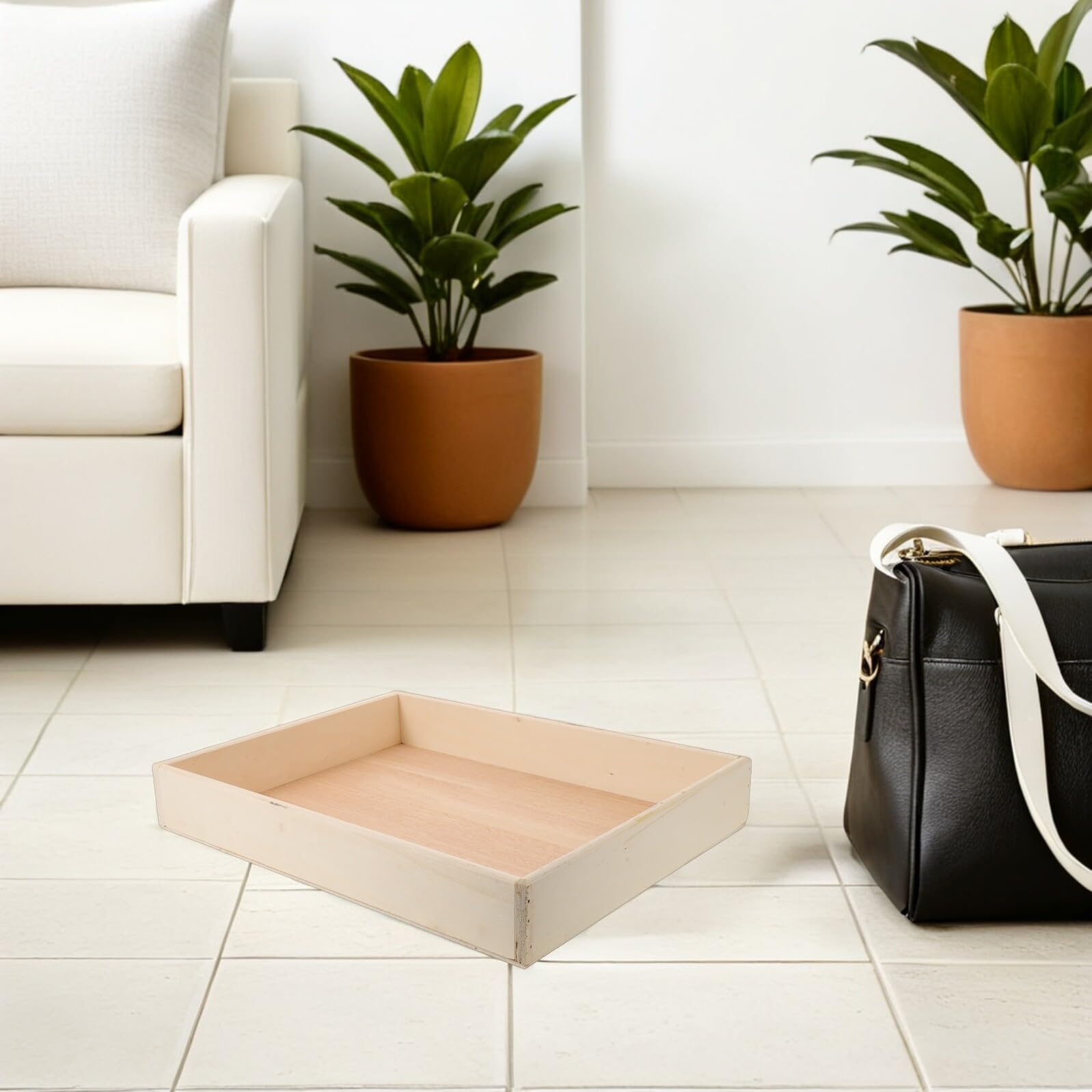 Hemobllo Bandeja de Arena Montessori de Madera Natural 40x30x6 Cm para Jardín Zen Japonés, Mini Bandeja para Meditación y Relajación en Escritorio, Accesorio Decorativo para Oficina y