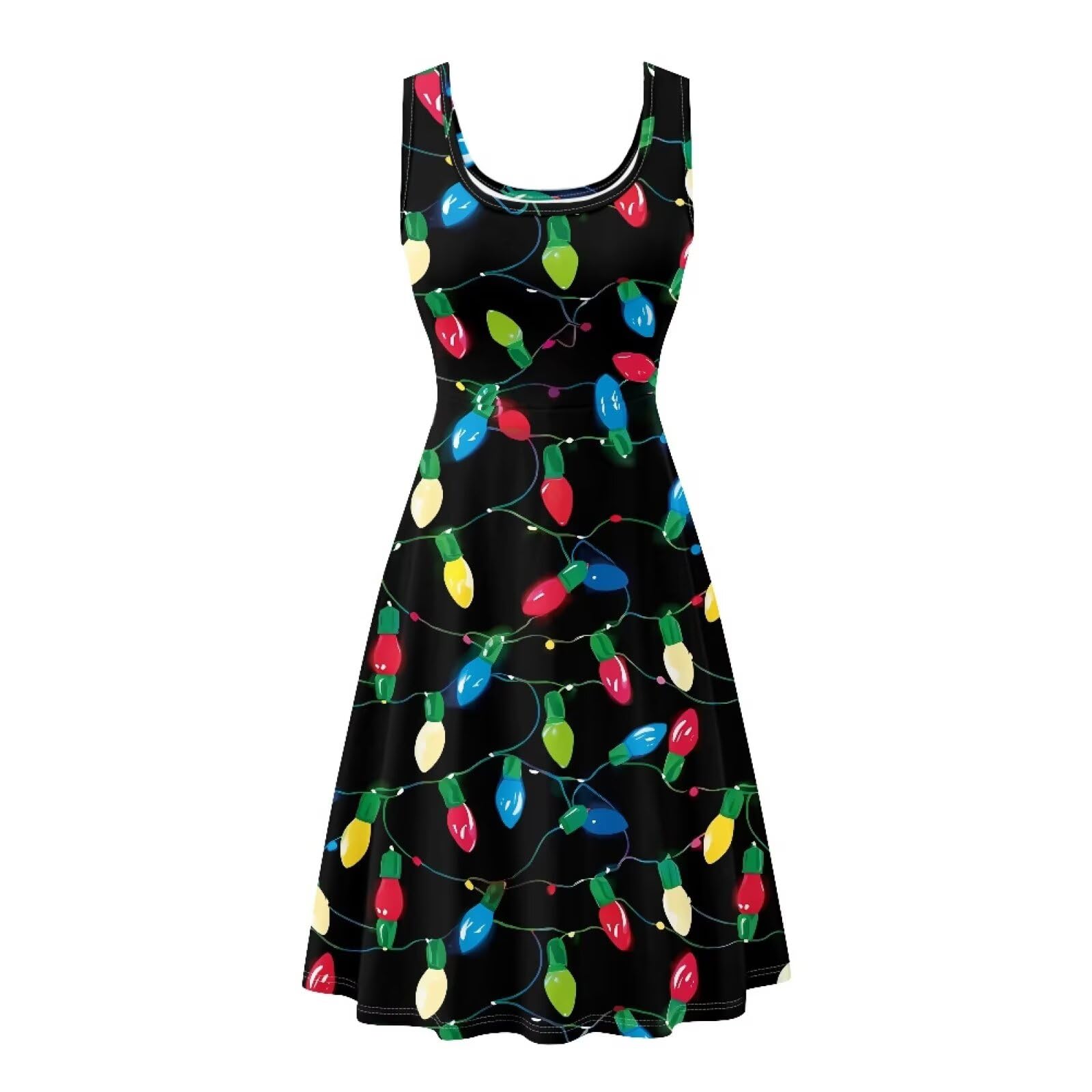 Dreaweet Casual Sleeveless Dresses for Women Girls, Round Neck Tank Dresses with Pockets Summer Sundress Size XS-4XL