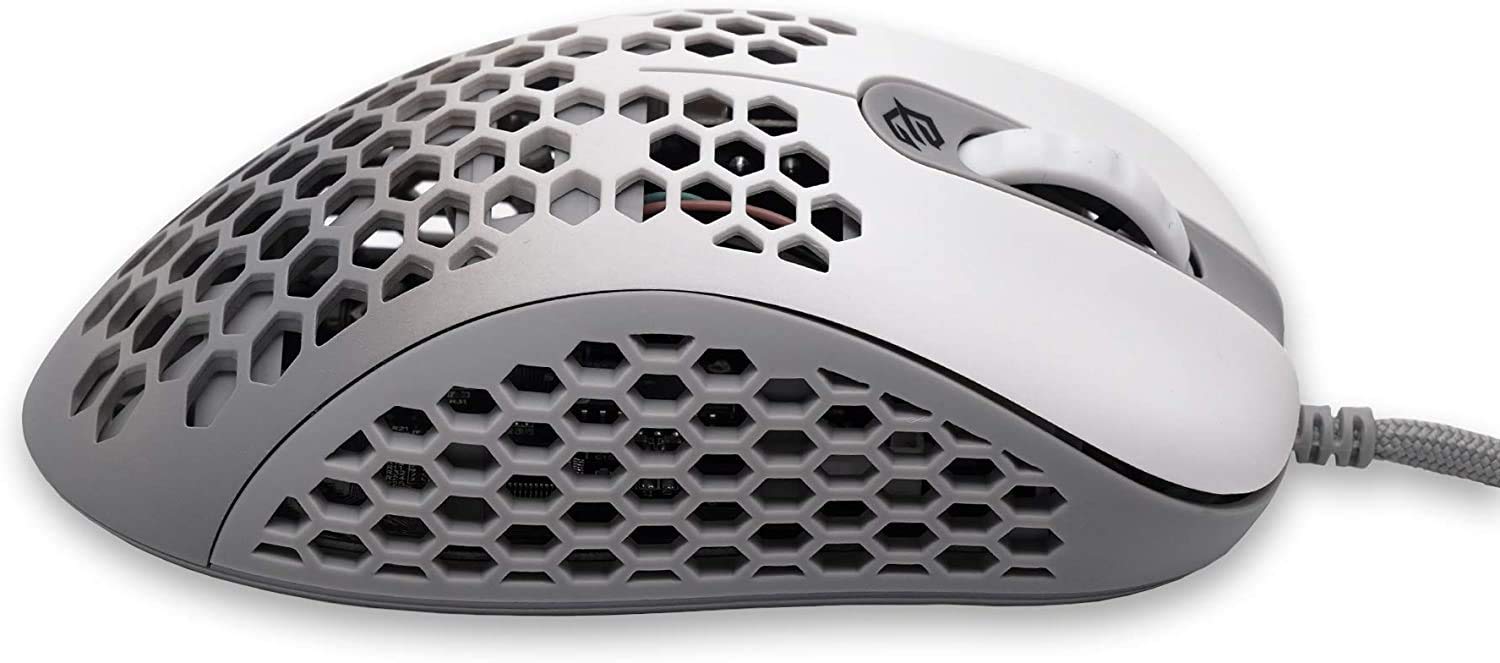 Gwolves Skoll SKL 2020 Edition 65g Ultra leggero a nido d'ape design Wired RGB Gaming Mouse fino a 12000 DPI (bianco)