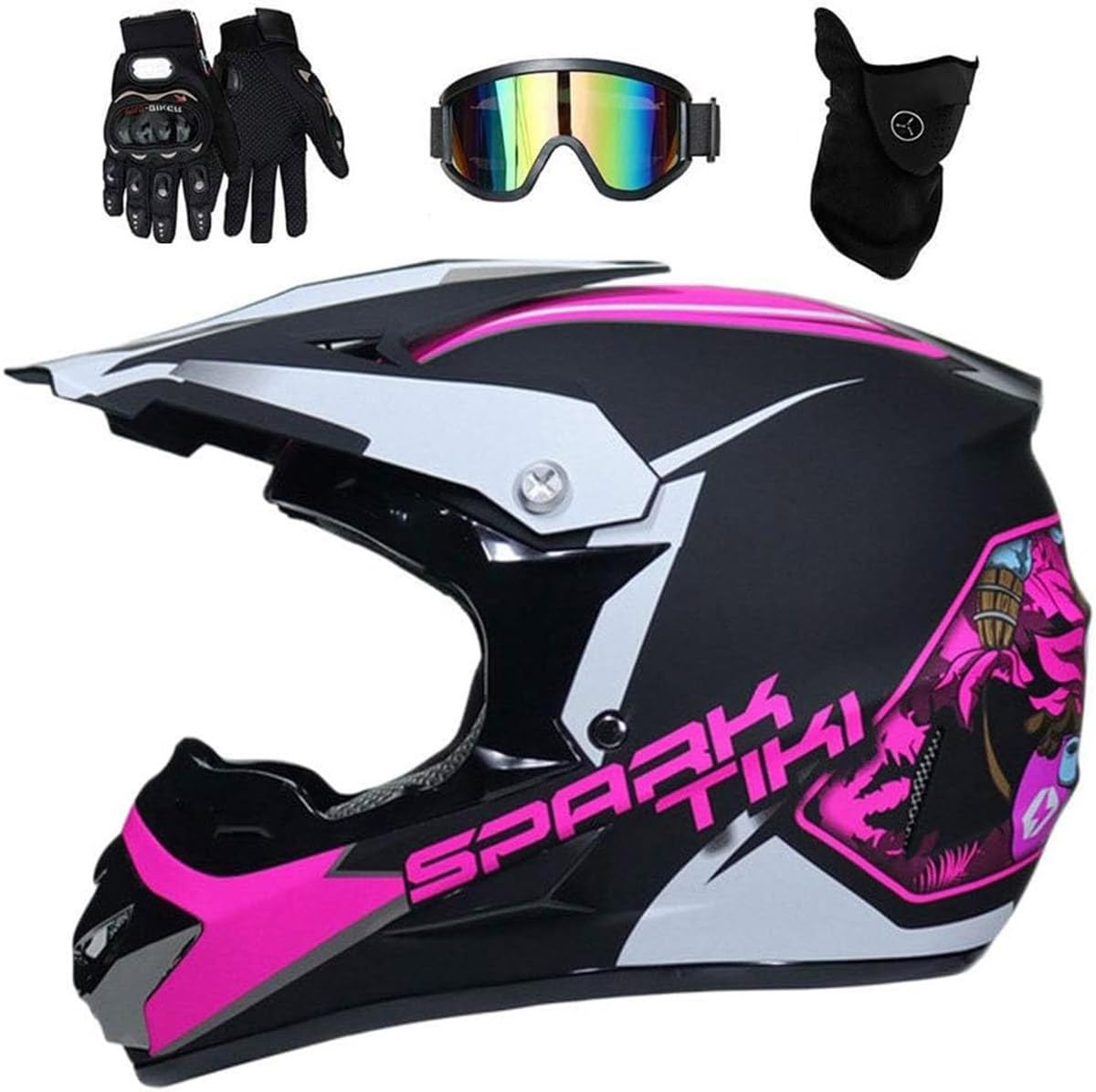 Youth Off Road Street Dirt Bike Helmet, Full Face MTB Motocross Helmet