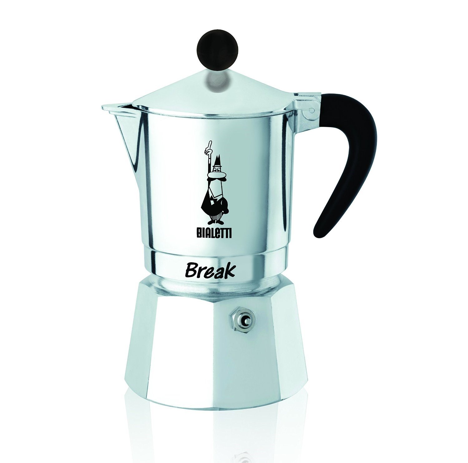 Bialetti Break, cafetière italienne pour 6 tasses, gris, réservoir amovible