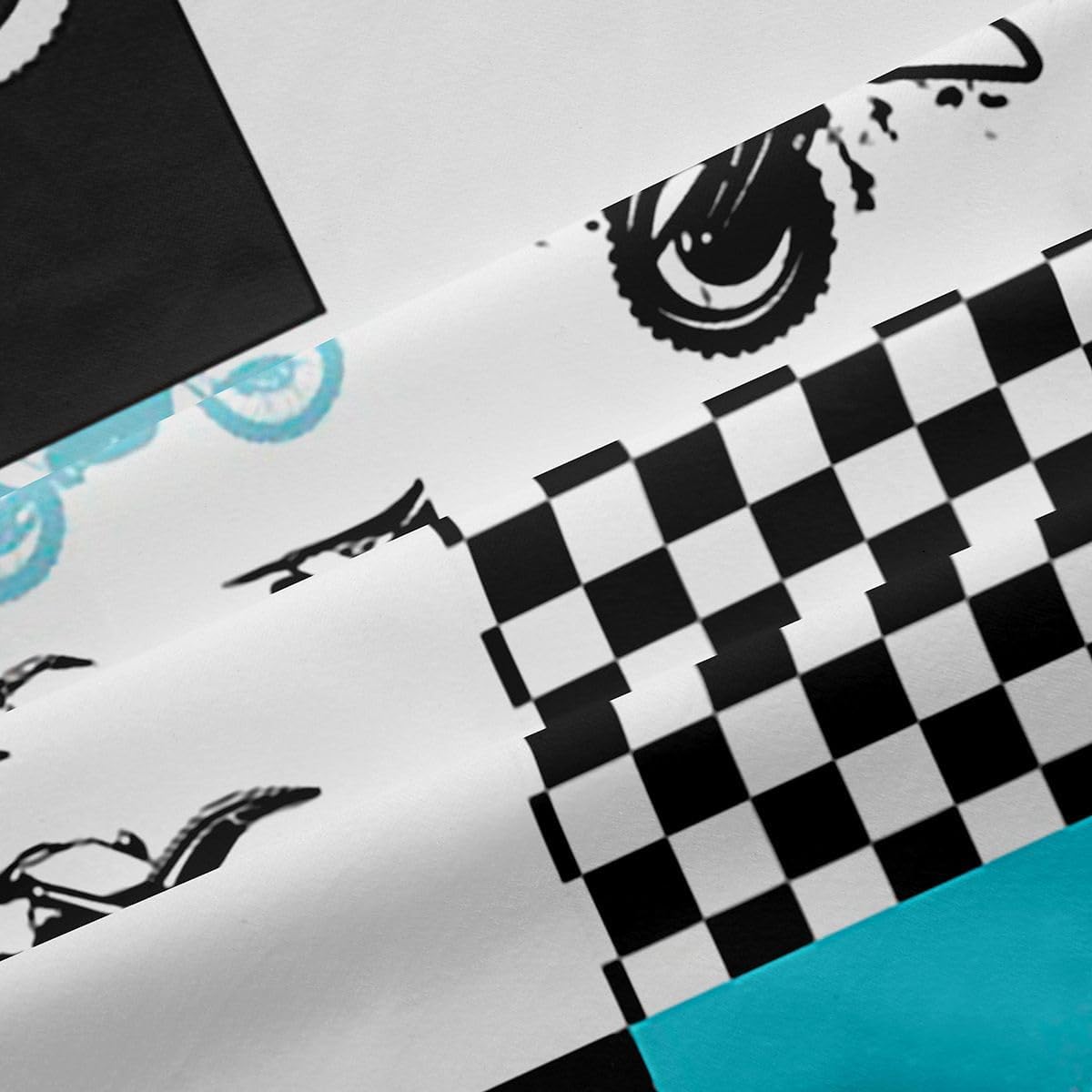 Feelyou Dirt Bike Window Treatments Extreme Sports Window Drapes for Kids Boys Girls Racing Motocross Rider Curtains Motorcycle Blackout Curtain 42W X 63L,2 Panels