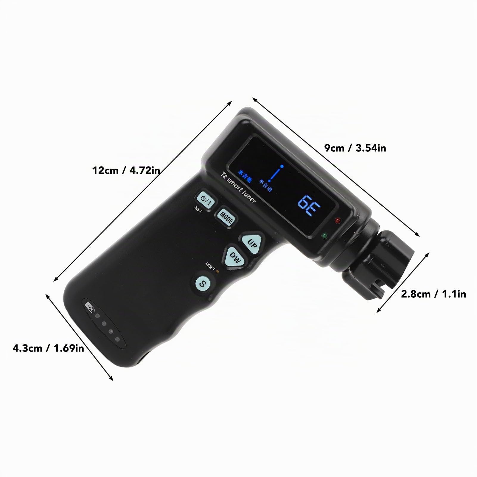 Afinador de Guitarra Inteligente, Sintonizador de Guitarra Automático ABS Multifuncional Portátil 2 en 1 para Guitarra Eléctrica