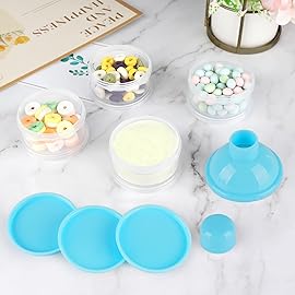 Accmor Formula Dispenser On The Go, 4 Compartments Stackable Formula Container for Travel, Baby Milk Powder Kids Snack Container, BPA Free