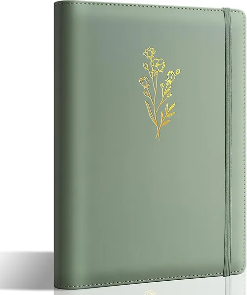 Aesthetic A5 Binder 6 Ring Refillable Notebook Planner Cover Small 0.8 Inch Loose Leaf Binder for Journaling or Collections Refillable Notebook Holder with Pocket