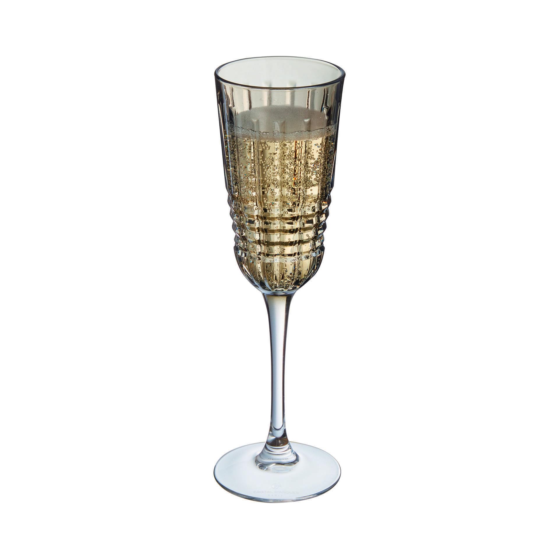 Cristal d'Arques, Sektgläser, Rendez-Vous Brume Marron, 17 cl, 6er Set | Bleifreies Kristallglas, Champagnergläser für Sekt und Crémant, spülmaschinenfest, dauerhafter Glanz, als Geschenk geeignet