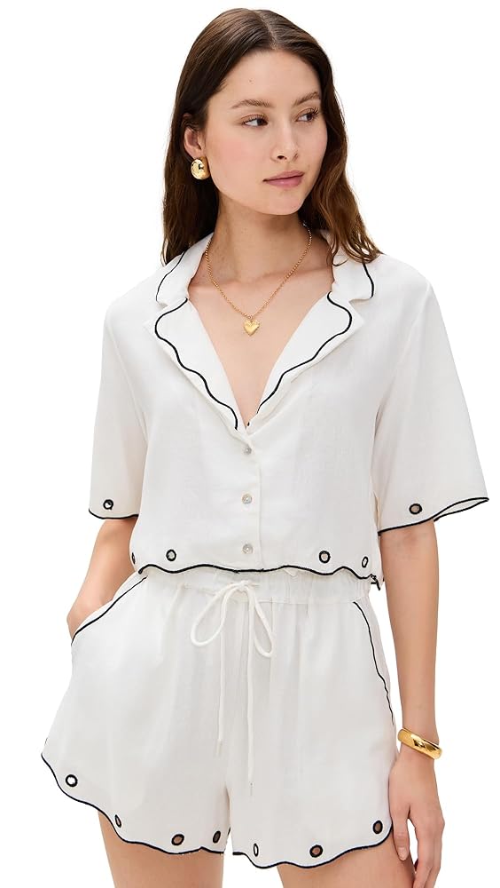 トップス UND SCALLOPE EMBROIDERY OVERSIZE SHIRT UND SCALLOPE EMBROIDERY OVERSIZE SHIRT