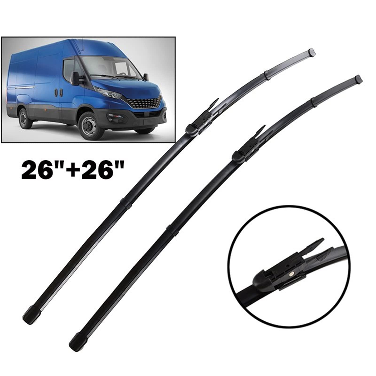 Escobillas Limpiaparabrisas Delanteras LHD para Iveco para Daily Vi 2014-2023 Cepillos De Lluvia para Ventana De Parabrisas