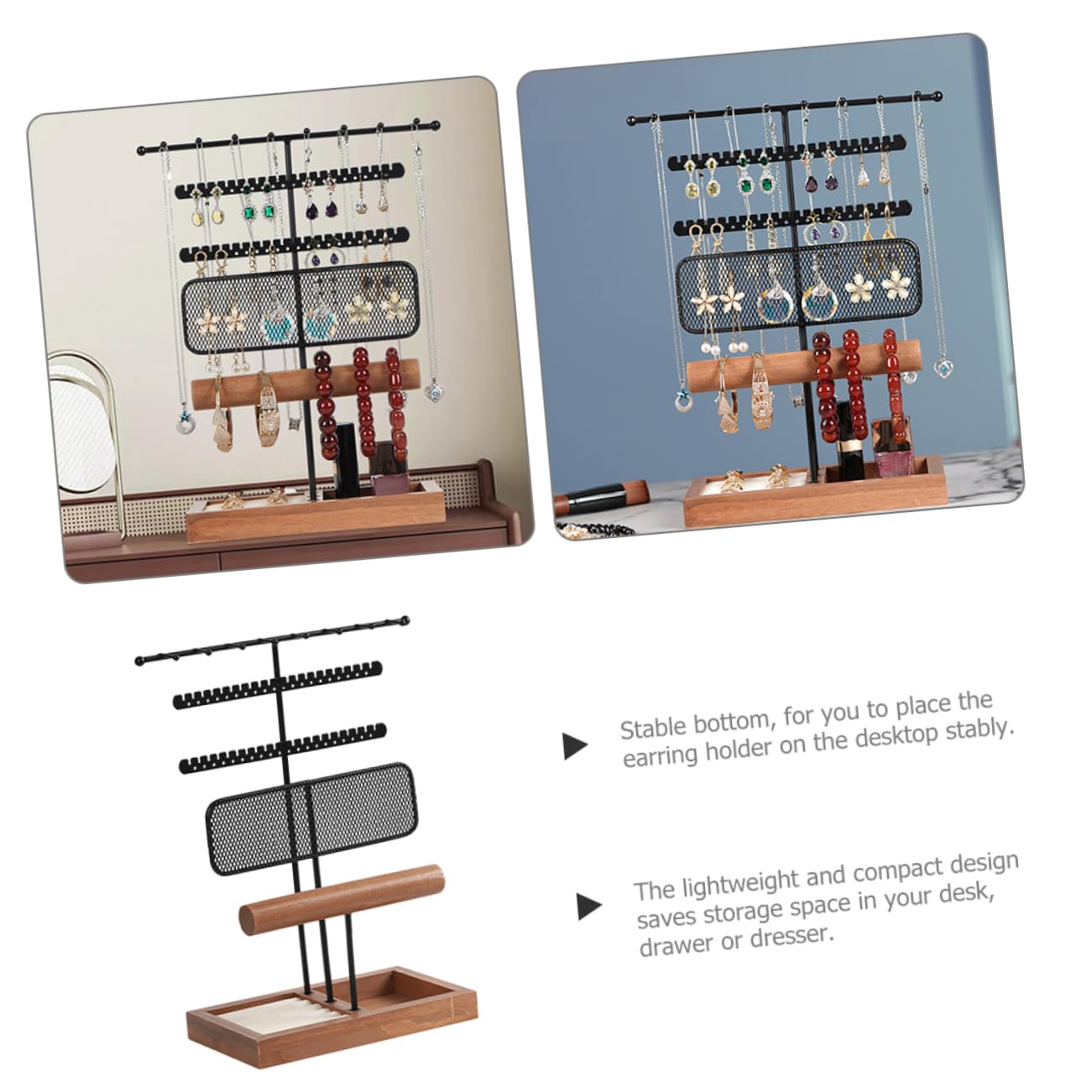 Healifty Expositor De Joyas Para Guardar Aretes Collares y Pulseras Organizador De Collares Para Expositor De Pendientes Para Dormitorio y Baño