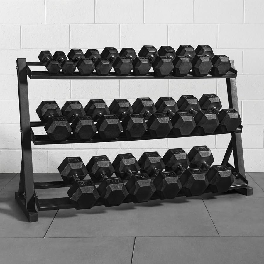 METIS Hex Dumbbells Pair Premium Rubber-Coated Free Weights for Home Gym Workouts Full Set Rack Available 5 5lbs