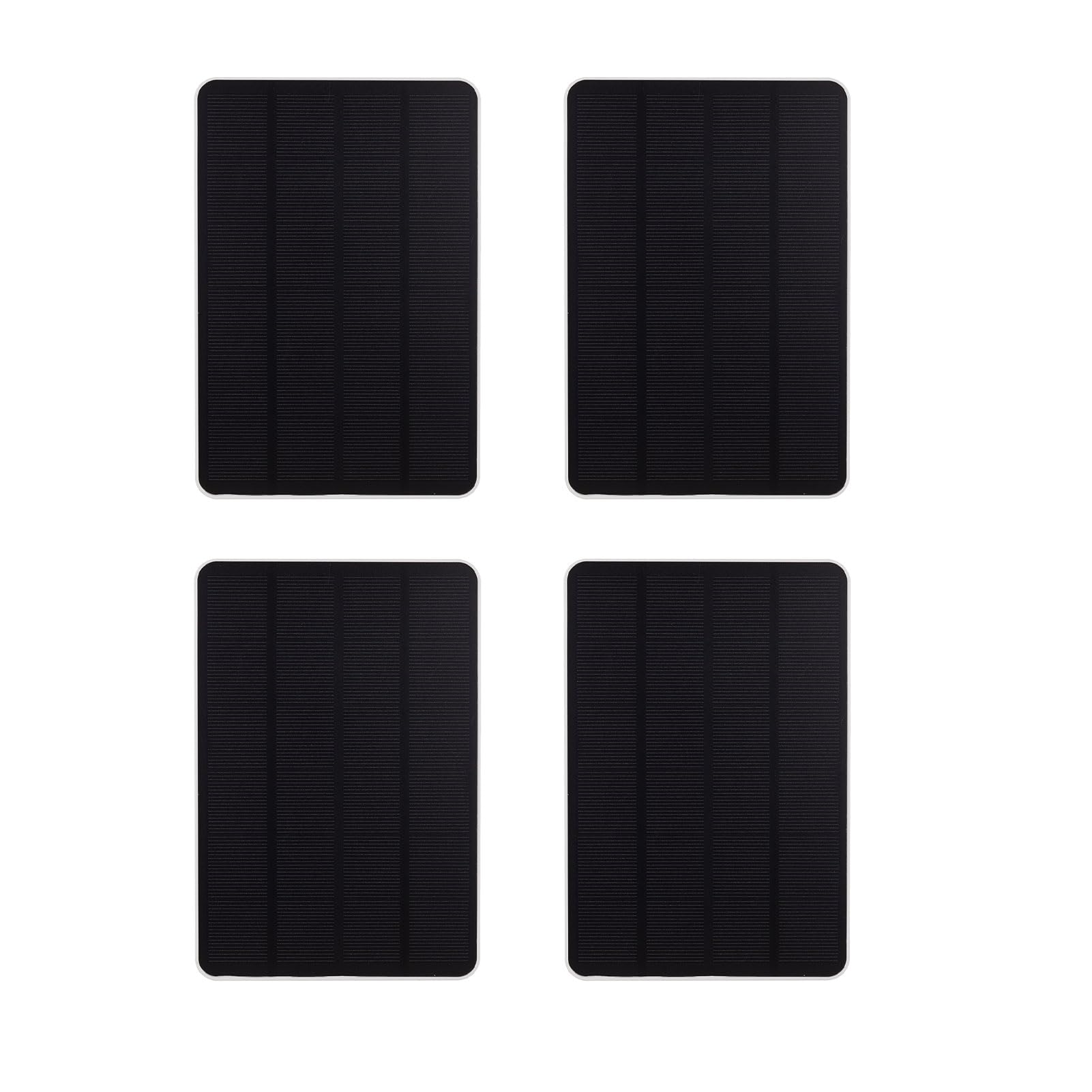AMONIDA Lot de 4 Chargeurs de Panneau Solaire Haute efficacité 5 W pour Caméra de sécurité Arlo Pro 6 XL, Panneau D'alimentation Extérieur Résistant aux Intempéries IP65, adapté pour la Surveillance à