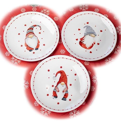 Darthome Set of 6 Christmas Gonk Side Plates Xmas Gnome Festive Kitchen Dining Tableware