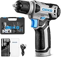 Vista 7 de Taladro inalámbrico DEKOPRO de 8 V, juego de taladro con mandril sin llave de 3/8 pulgadas, 42 piezas de accesorios, LED incorporado, cable de carga