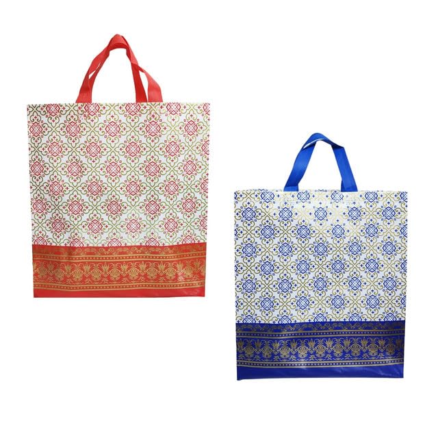 DIVYANA Reusable Printed Fabric Bag | Multipurpose Party Carry Gift Bags, Shopping Handbag - Red & Blue, Combo Set of 10 Pcs (B0DFCR2P7B) Amazon Price History, Amazon Price Tracker