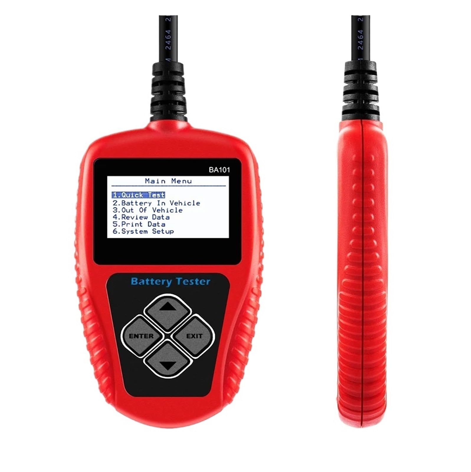 Tester per batterie, Tester for batteria auto BA101, strumento diagnostico for alternatore autoistico digitale da 12 V, capacità di carico 100-2000 CCA