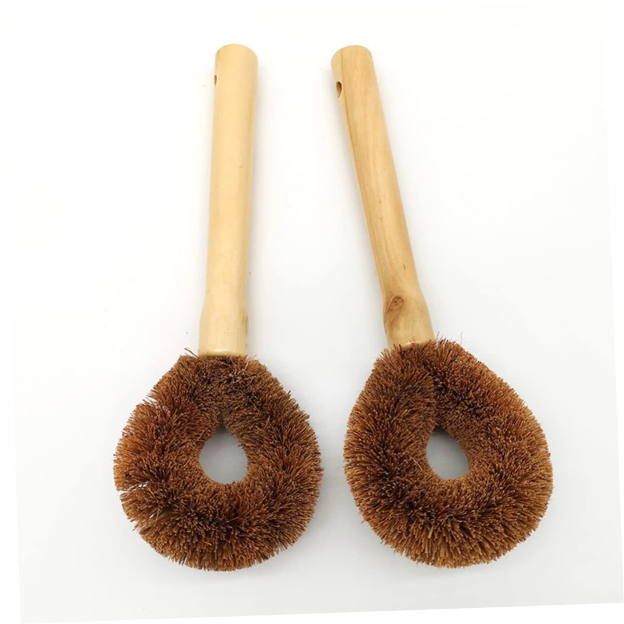 minkissy Lot de 25 brosses de Nettoyage à Long Manche en Bois Naturel - Brosse à Vaisselle à poignée Plate - Brosse de Nettoyage pour casseroles - Brosse de Nettoyage pour Pot à récurer
