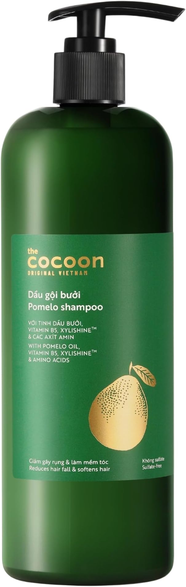 Cocoon Pomelo Oil Sulfate Free Shampoo, Strengthening and Volumizing Hair Cleanser with Xylishine & Amino Acids for Thin and Damaged Hair, Vegan Haircare, 16.9 fl oz