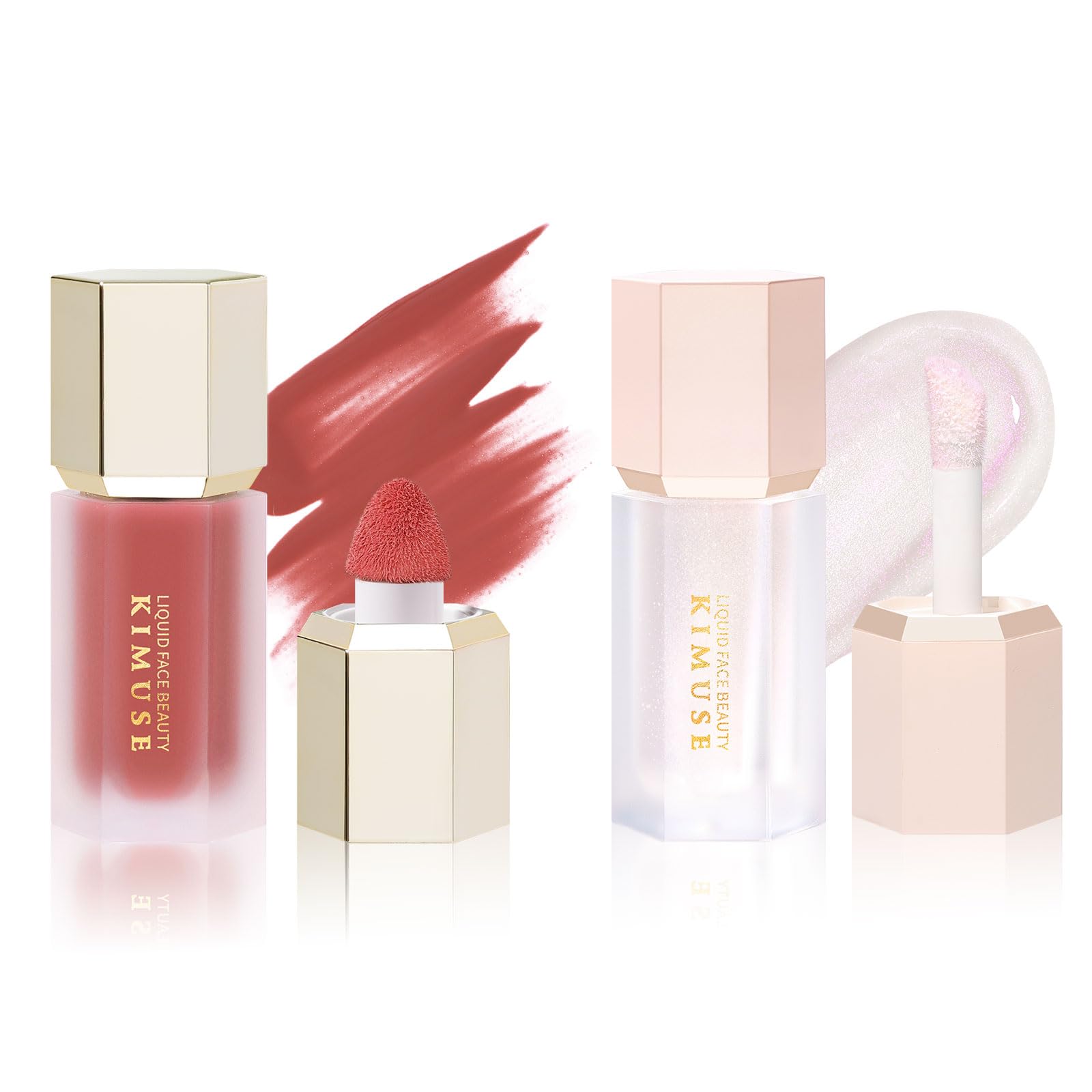 KIMUSE Liquid Blush & Weightless, Long-Wearing, Smudge Proof, Natural-Looking, Dewy Finish Glow Liquid Filter