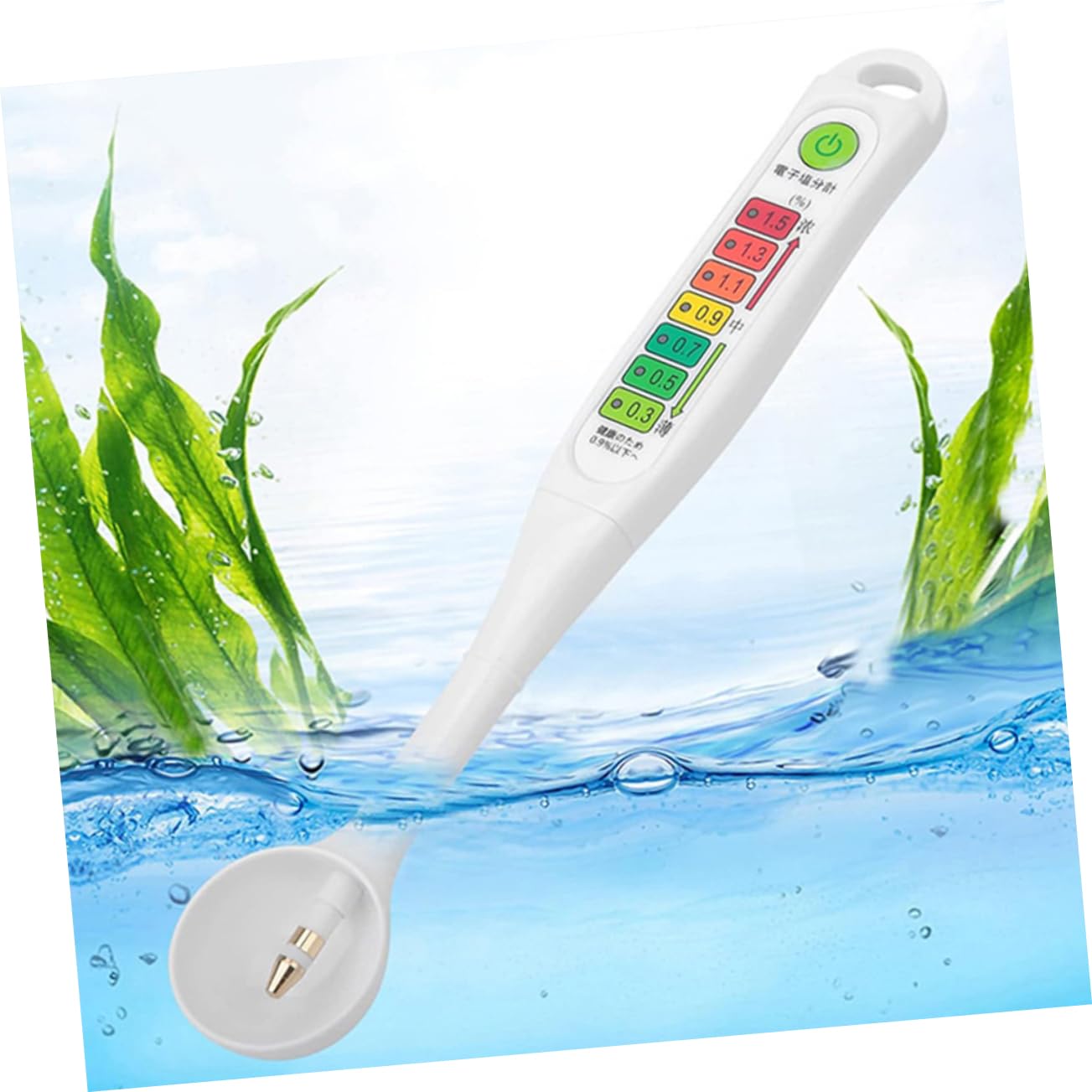 HEALLILY Medidor de Salinidad para Alimentos Pantalla Led, Portátil Plástico, Alta Precisión y Fácil de Usar, Adecuado para Cocinas Domésticas y Sopas