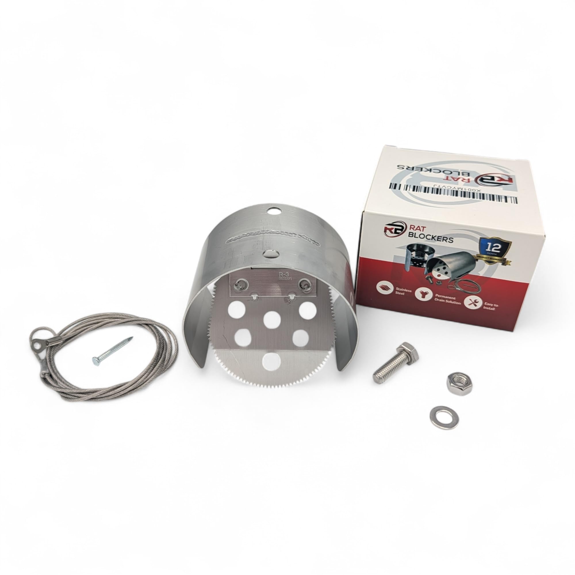 Prévention des rats et des souris pour les canalisations, Clapet anti-retour en acier inoxydable, Bloc-rats pour égouts, convient aux canalisations (95-110 mm, 4 pouces)