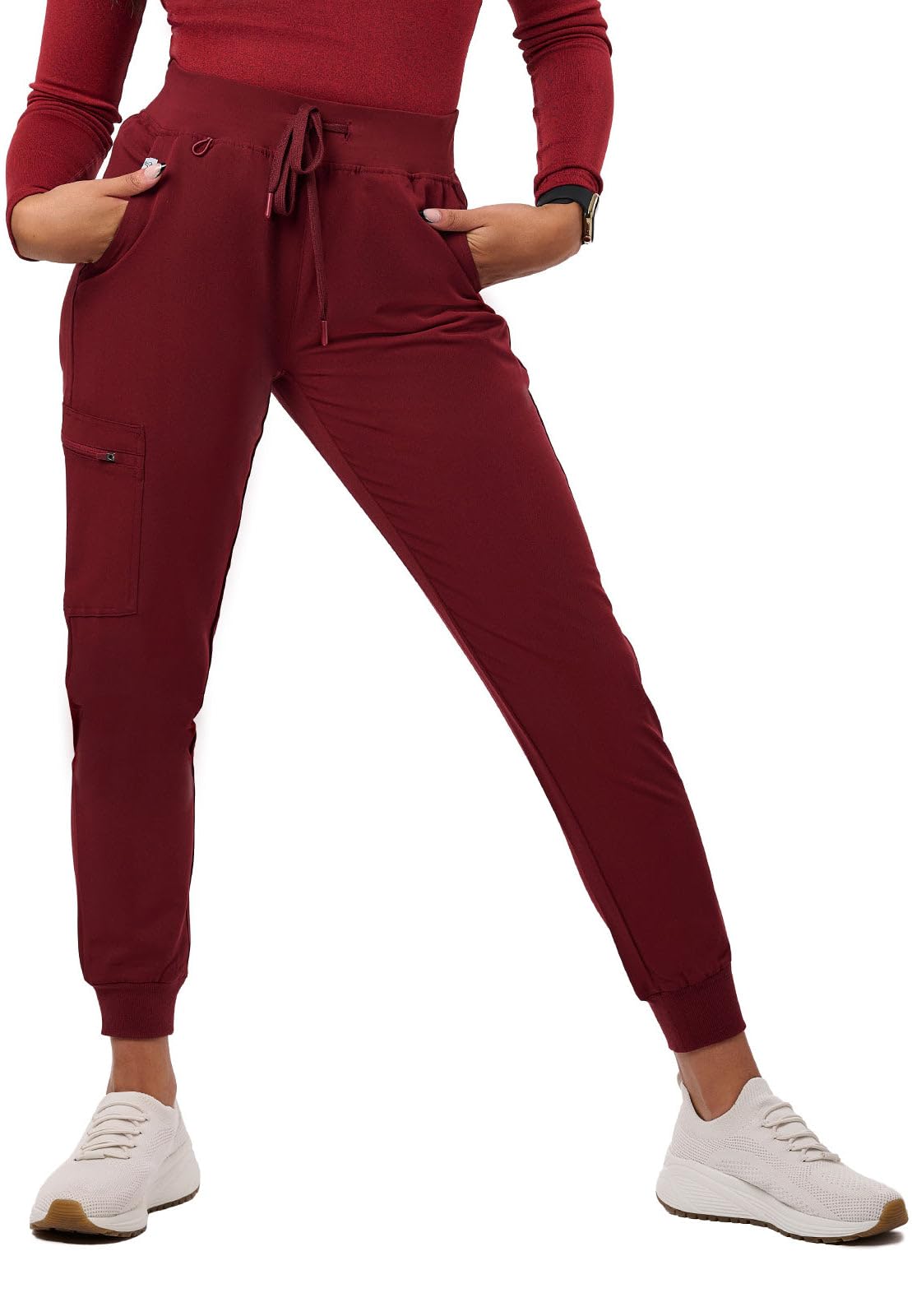 Peelz Arabella 5-Pocket Jogger Scrub Pants for Women - Elastic Waistband, Soft Joggers Women’s Scrubs, Slim Fit