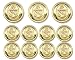 GOLD Premium METAL ~NAVY NAUTICA ANCHOR~ METAL BLAZER BUTTON SET ~ 11-Piece Set of Shank Style Fashion Buttons For Single Breasted Blazers, Sport Coats, Jackets & Uniforms ~ METALBLAZERBUTTONS.COM