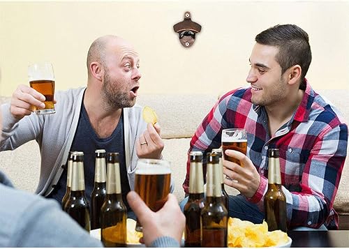 Miniatura 3 de Paquete de 4 abridores de botellas de hierro fundido de estilo vintage, incluye 8 tornillos de montaje, ideal para bares KTV Hotels Homes