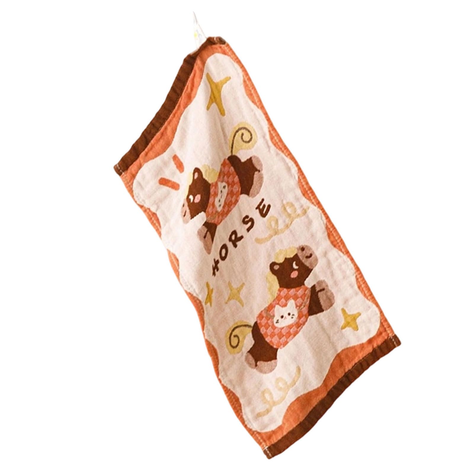 Xinsheinelry Horse Pattern Cotton Gauze Baby Washcloth Breathable Burp Towel Quick Dry Handkerchief for Infants Newborns Bathing Highly Absorbent Kids Towel