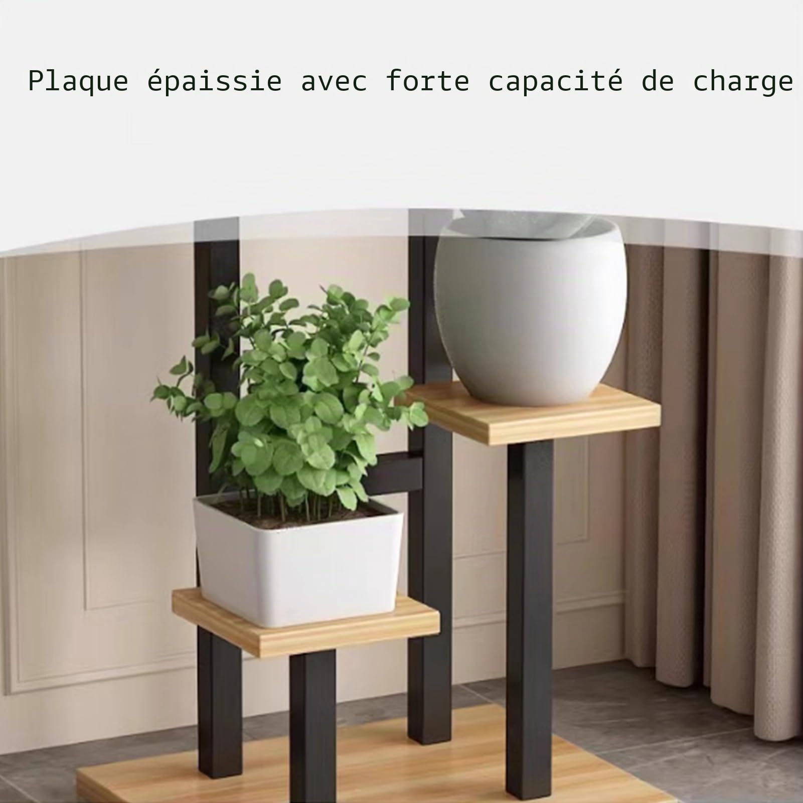 Support de Plante à 4 Niveaux Étagère pour Plantes en Métal Blanc