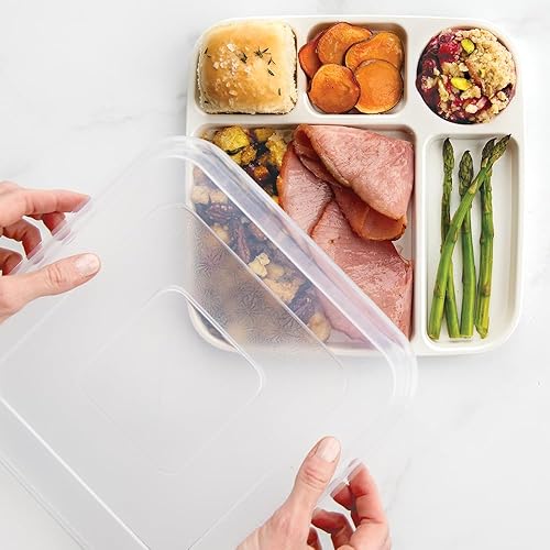 Miniatura 7 de Nordic Ware Bandeja dividida para comidas, juego de 2, color blanco, polipropileno apto para microondas