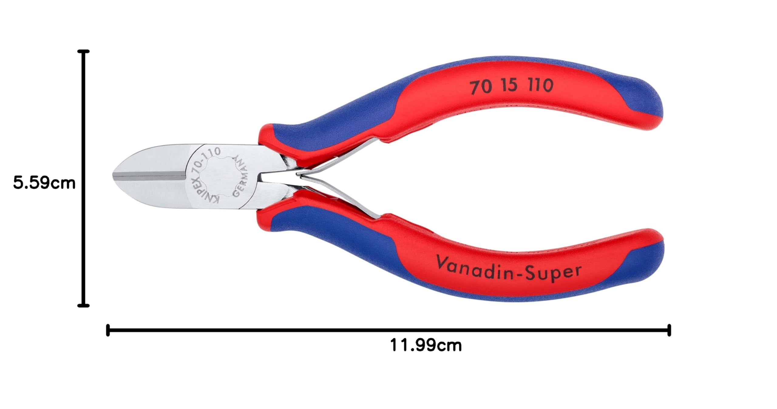 Knipex Pince coupante de côté chromée avec poignées multimatières 110 mm, 70 15 110
