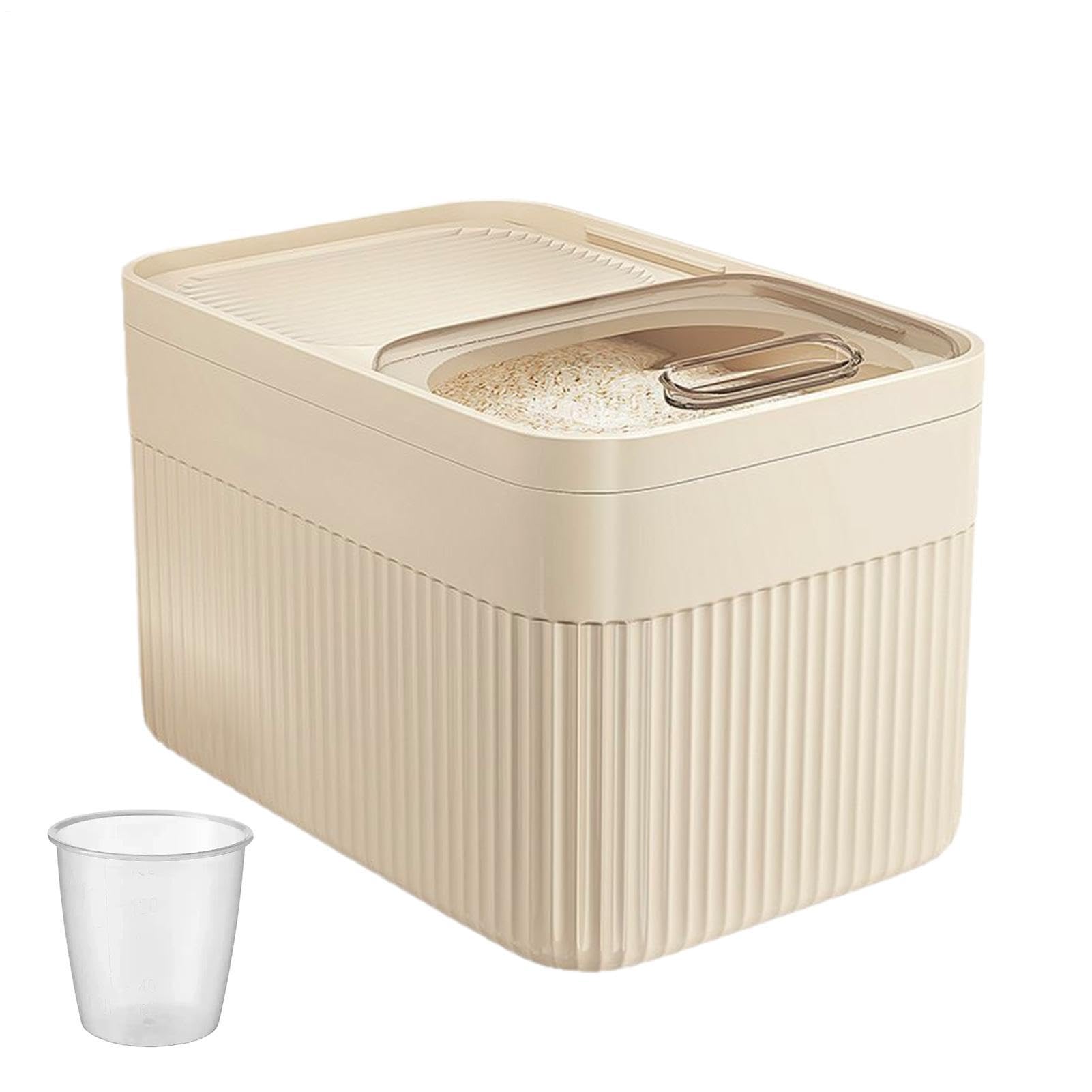 Pet Food Storage Container, 20L Large Capacity Dog Food Container with Measuring Cup, Waterproof Sealed Fresh-Keeping Treat Bucket for Dog & Cat Foods, Grains, Cereals, Flour, Beans