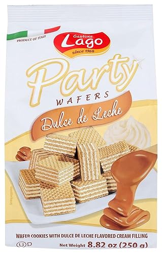 Gastone Lago Party Wafers Dulce De Leche - Relleno de crema, 8.82 onzas, 8.82 oz (paquete de 3) (Dulce De Leche, 3 unidades)