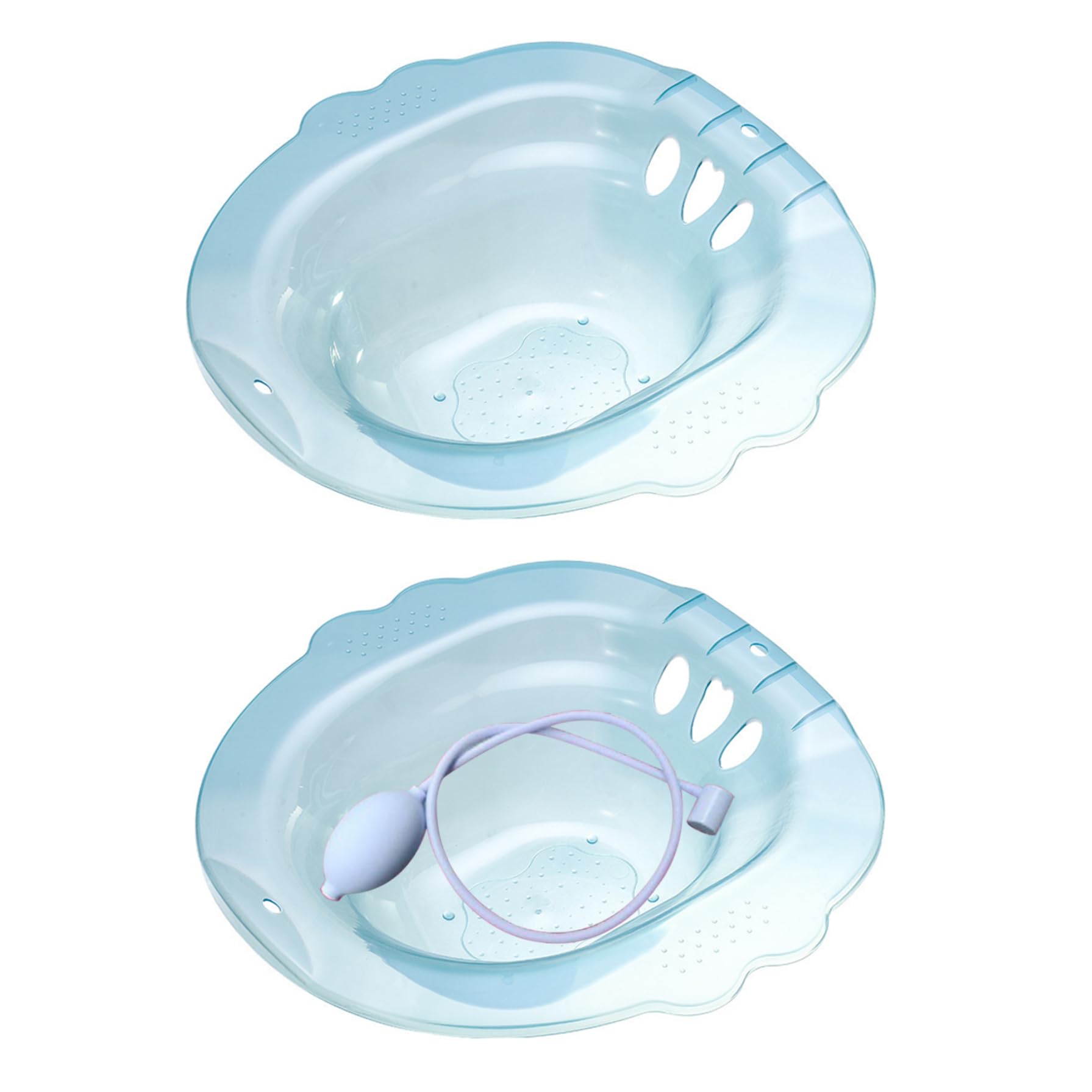 Baño Sitz, Baño Sitz Anti-Overflow para inodoro, portátil sobre el baño Sitz Bath para hemorroides, Baño Sitz Postparto para hemorroides Care privado (azul)