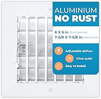 Vista 41 de Cubiertas de ventilación de aire de aluminio de 6 x 4 pulgadas (apertura de conductos) para rejilla de aire acondicionado de pared, cubierta