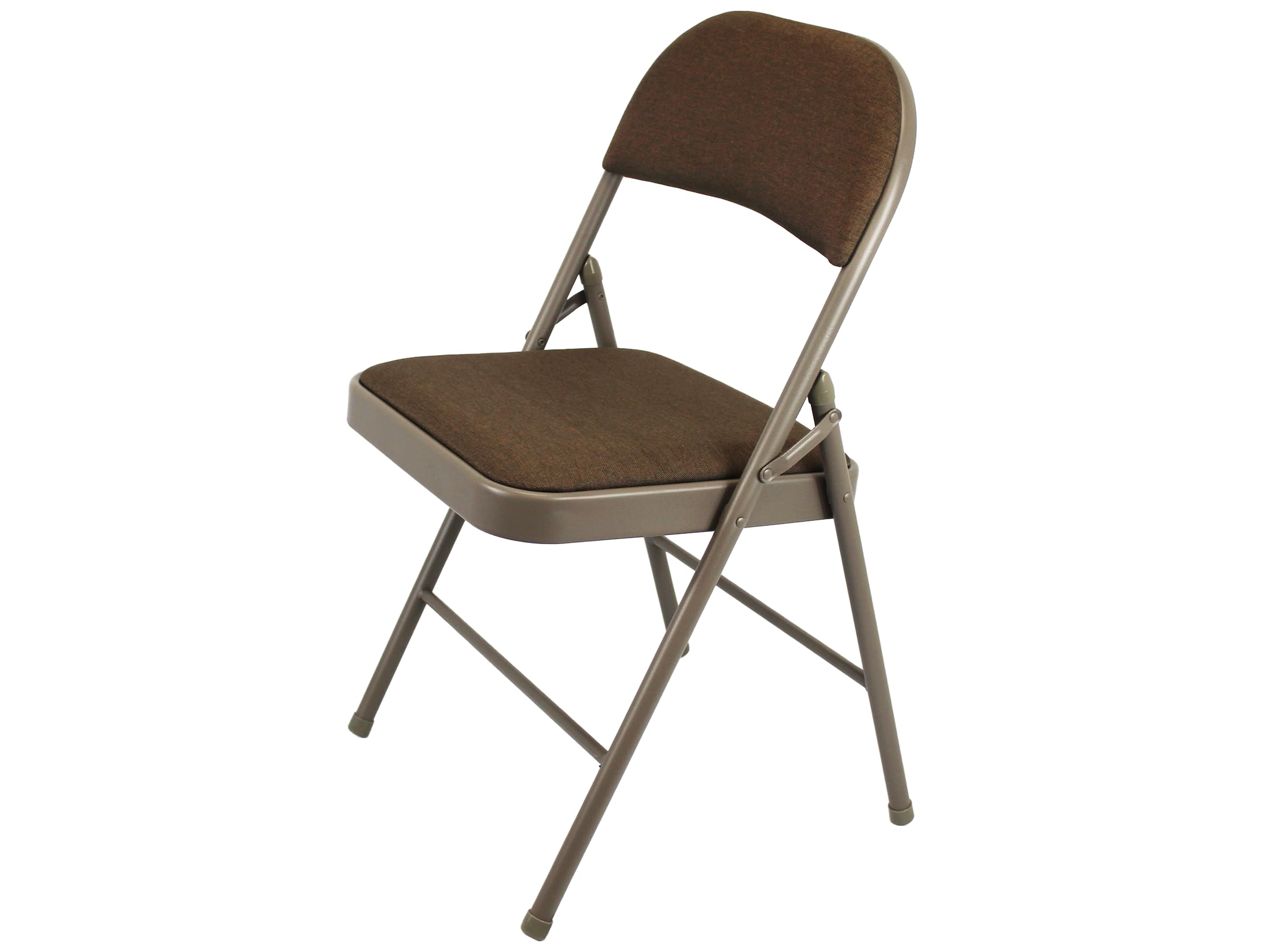 Meta Steel Frame with Fabric Seat Padded Office Work Study Party Dining Folding Chair (1, Brown) — image 1