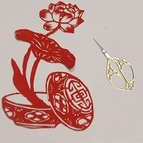 Miniatura 7 de Tijeras de costura vintage con diseño de hojas de acero inoxidable para el hogar, tijeras de costura manual para manualidades, artesanía, bricolaje