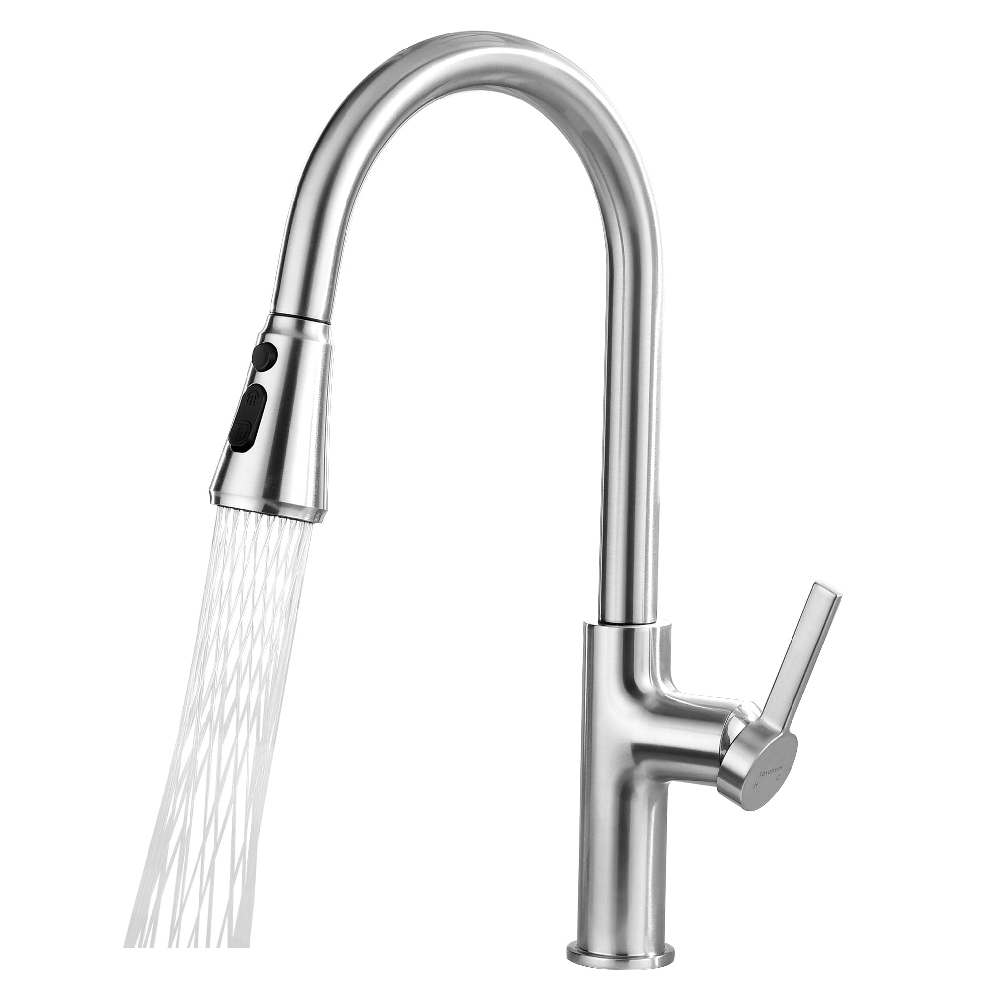 Lavatrum Kitchen Faucet with Pull Down Sprayer Tall Single Handle High Arc Kitchen Sink Faucet Faucet for Kitchen Sink 3-Function Sprayer 17 Inch,
