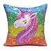 Licorne Coussin Licorne Sirène Licorne Housse de coussin avec paillettes et coussin décoratif Mermaid Cushion Cover, A, A