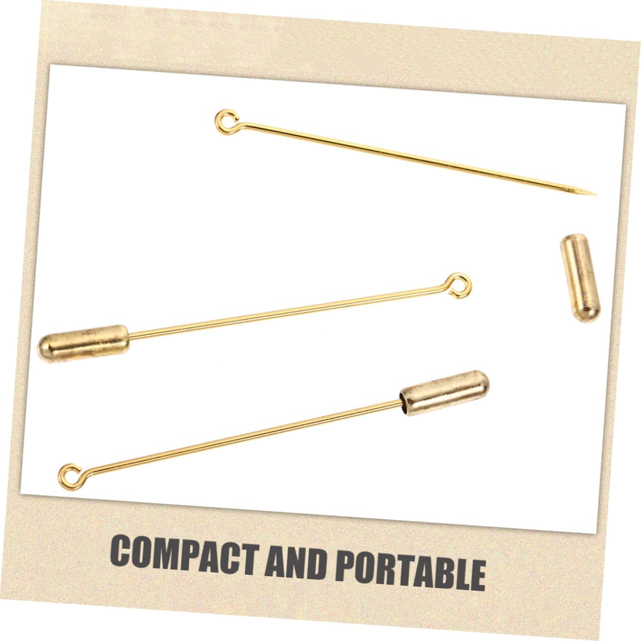 NUOBESTY 30PCS Copper Brooch Stick Pins Long Needle Design with Stopper for DIY Jewelry Safety Scarf Fastening for Weddings and Events
