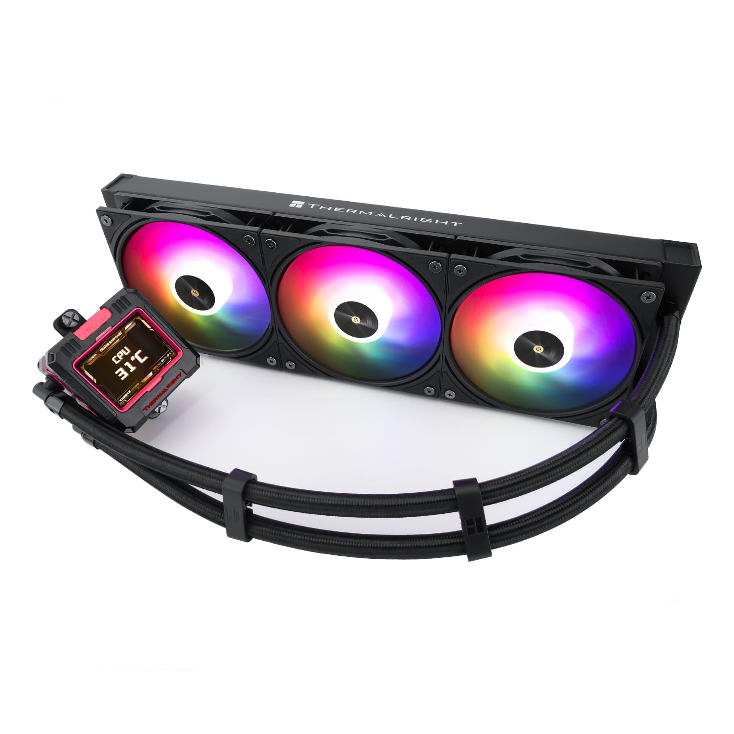 TR FW PRO 360 ARGB Noir CPU AIO Cooler,Écran LCD IPS Avec