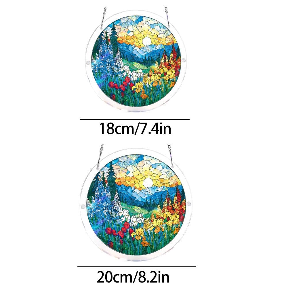 Acrylic Puzzles Sun Catcher Window Hanging, 83pcs DIY Acrylic Jigsaw Puzzle Sun Catcher Kit for Adults, Colorful Acrylics Puzzle Decoration for Women Men Mom Birthday Gift Home Garden Decor (8.2in) — view 9