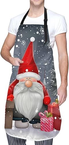 Miniatura 3 de Mount Hour Delantal ajustable de salpicaduras de pintura colorida con 2 bolsillos, para asar a la parrilla