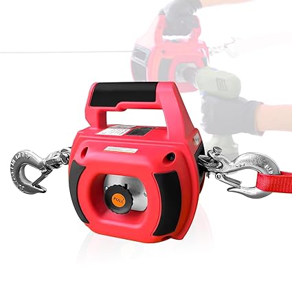 YATOINTO Portable Drill Winch of 750 LB Pulling Capacity with 40 Feet Alloy Steel Wire Rope, Hand Winch for Lifting & Dragging