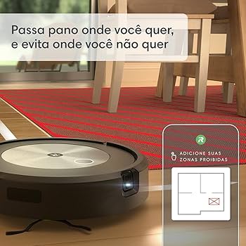 Robô Aspirador Roomba Combo J5, 2 em 1, Aspira e Passa Pano, da