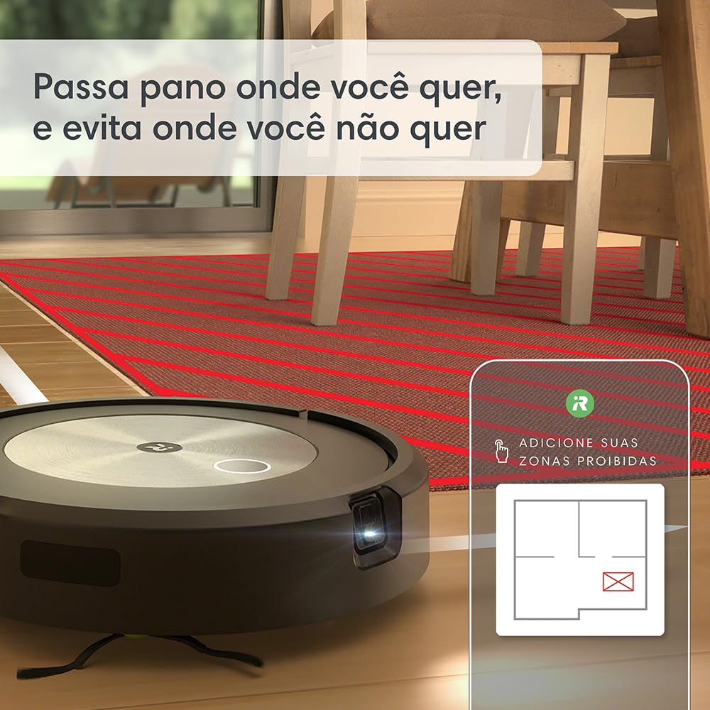 Robô Aspirador Roomba Combo J5+, 2 em 1, Aspira e Passa Pano, da