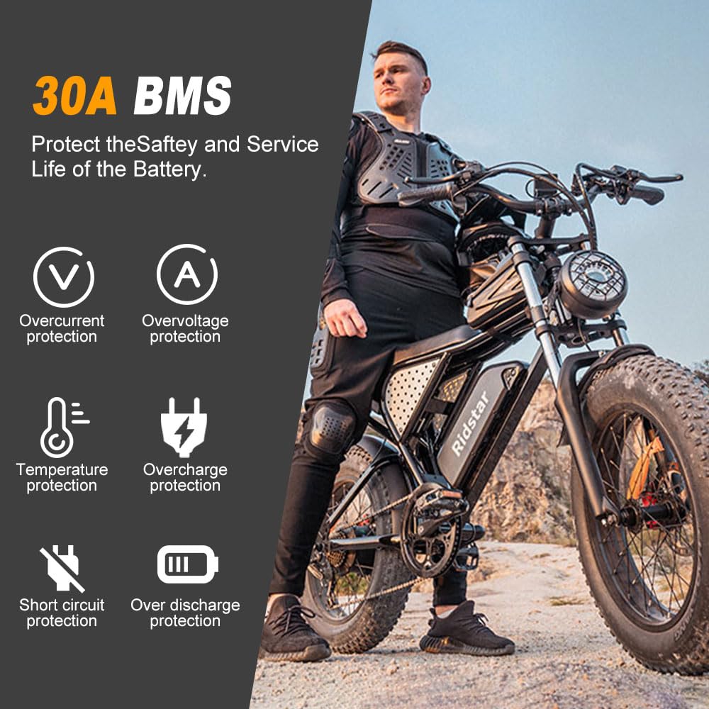 36V 48V 52V Electric Bike Battery 21700 25AH 30AH High-Capacity Lithium-Ion Battery Compatible with 750W to 1500W Bafang/Voilamart Motors Includes Charger (36V35Ah)