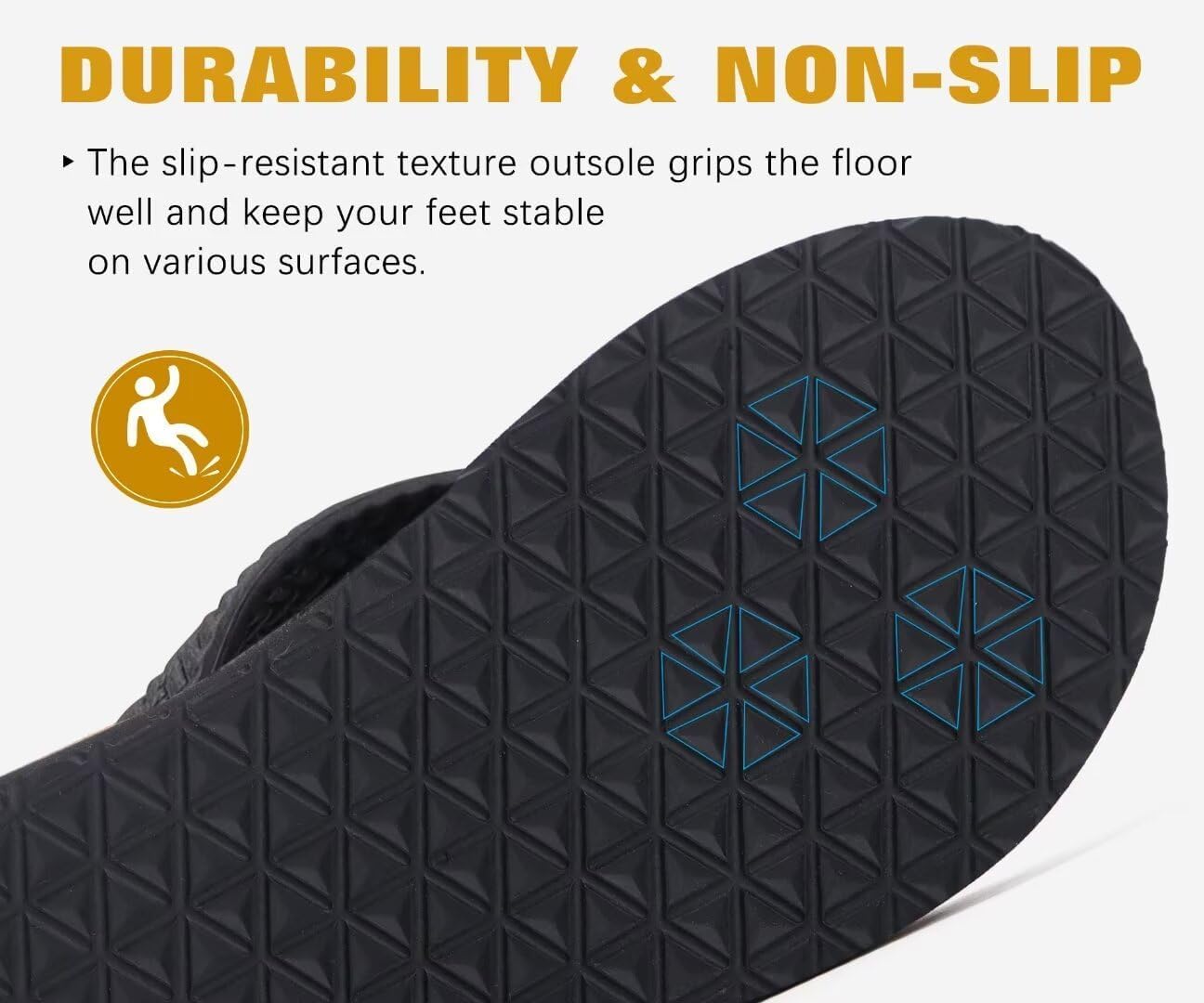 KuaiLu Men's Flip Flops Arch Support Summer Beach Pool Water Thong Sandals Waterproof Rubber Walking Shoes - Image 6